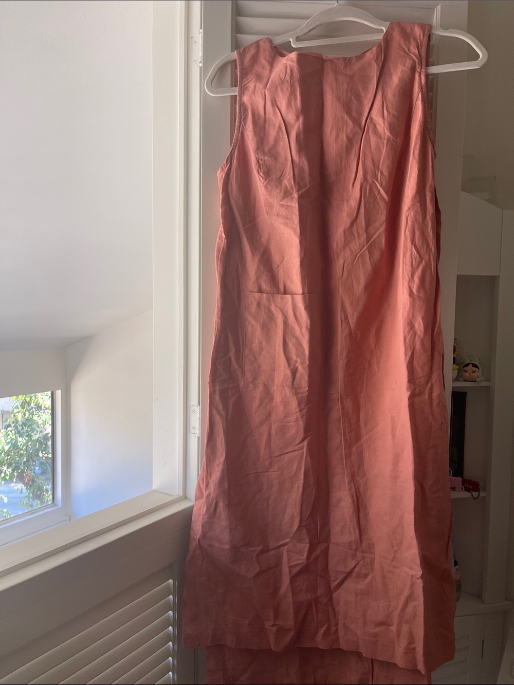 Sleeveless Coral Pink Shift Dress